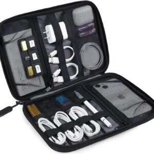 BAGSMART Large Electronic Organizer Travel Case for Tech Accessories, Black