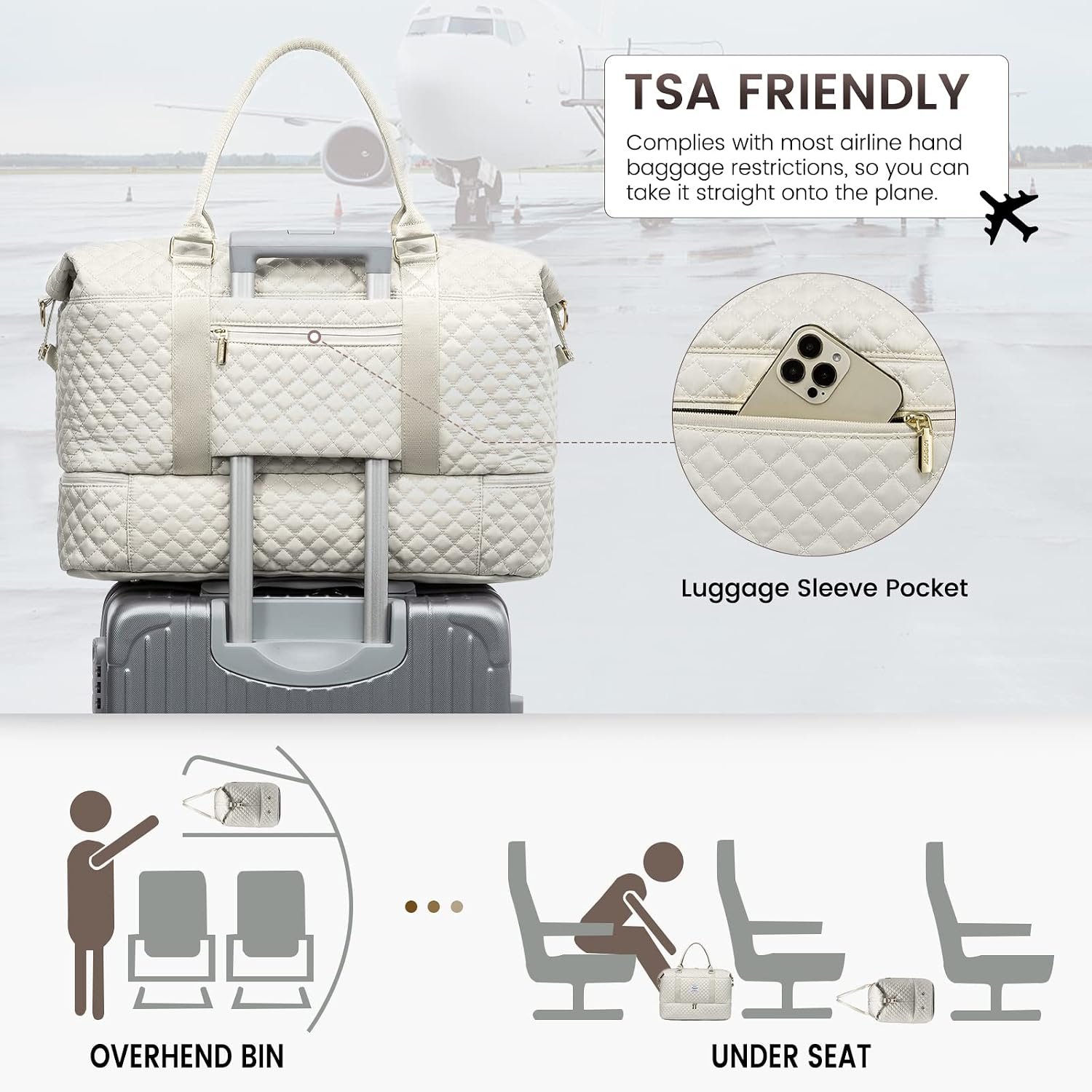 LOVEVOOK Travel Duffle Bag,Weekender Bags for Women with Shoe Compartment - Image 4