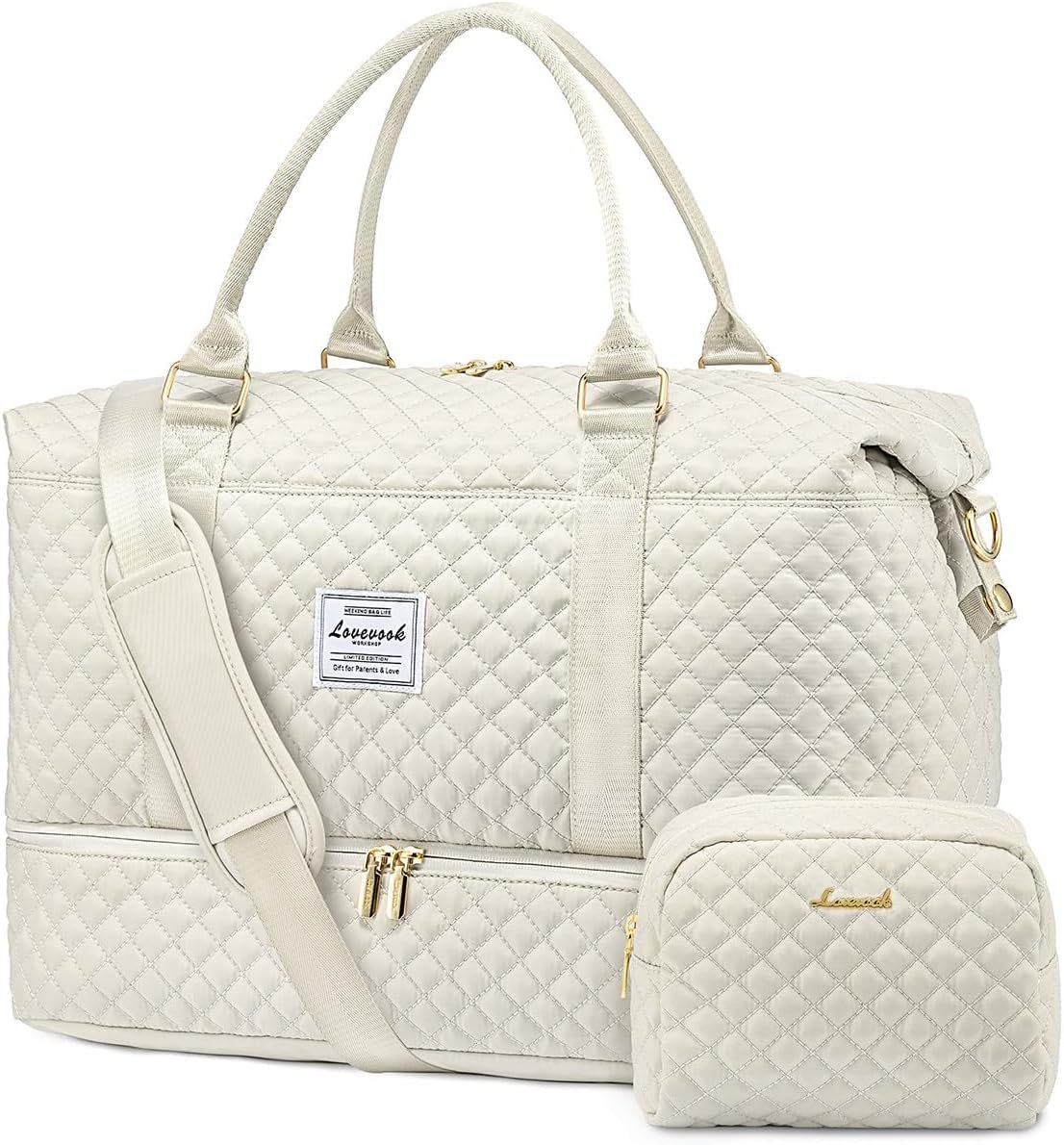 LOVEVOOK Travel Duffle Bag,Weekender Bags for Women with Shoe Compartment