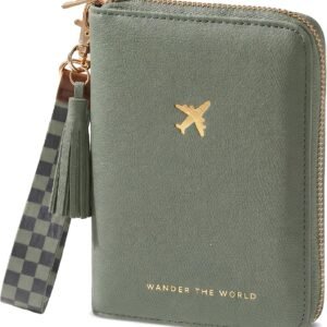 Beautiful Passport Holder And Travel Wallet with Wristlet Strap
